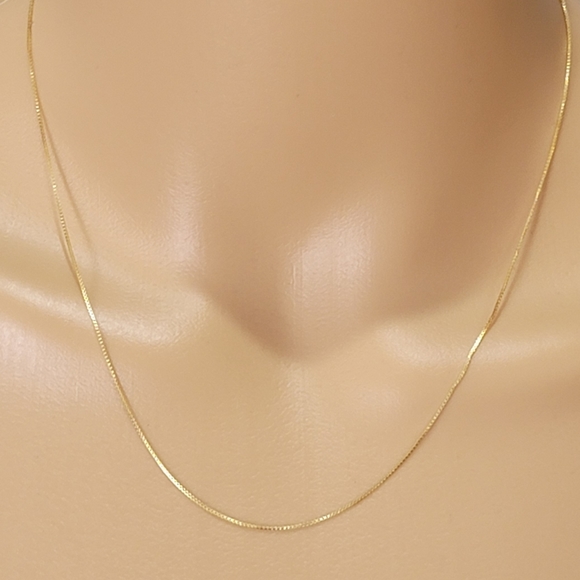 Jewelry - 18K Yellow Gold Over Sterling Silver .5mm Box Link 18 inch chain NWT